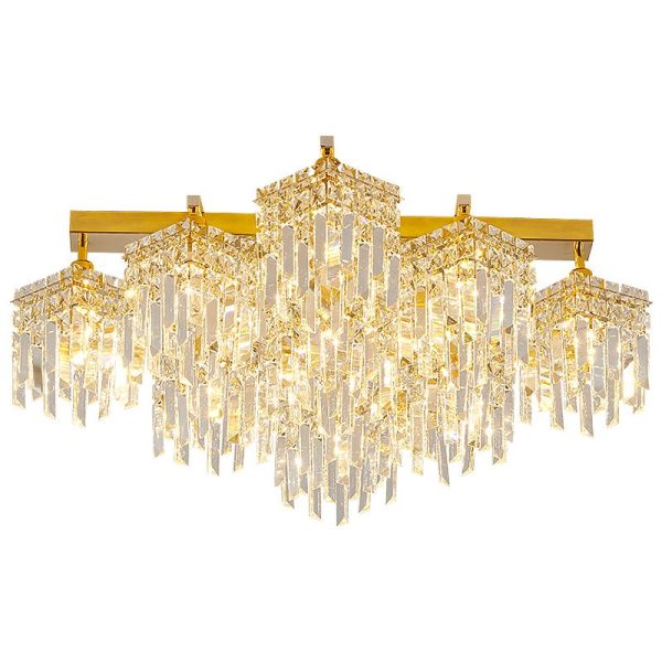 Golden Cascade Crystal Chandelier