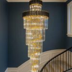 Celestia Spiral 10ft Crystal Chandelier for Staircase & Double Height Ceiling