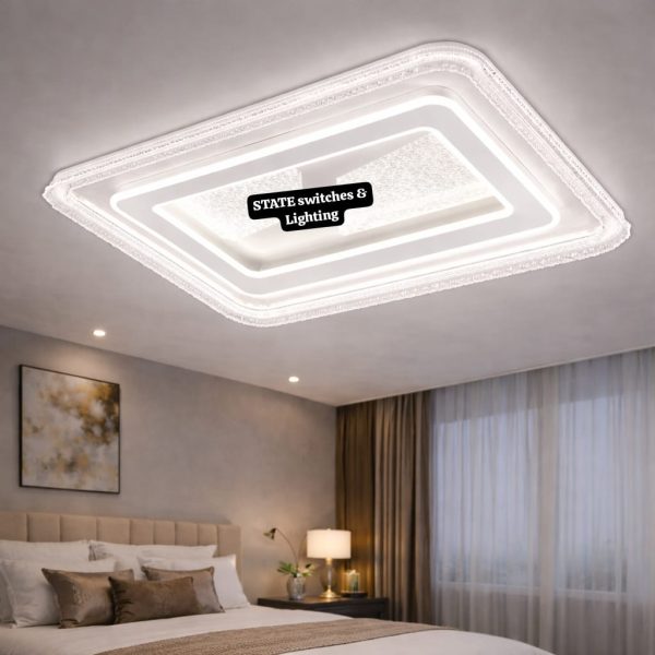 STATE Crystal Glow Square LED Ceiling Light