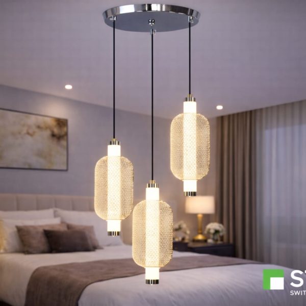 Crystal Glow 3-Drop Pendant Light