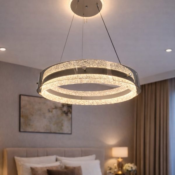 Crystal Dual-Ring LED Chandelier