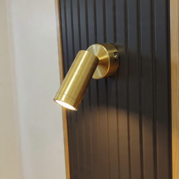 Modern Adjustable LED Wall Spotlight with Brushed Gold Finish