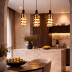 Luxury Gold Spiral Triple Pendant Light