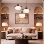 Modern Glass Globe Triple Pendant Light – Minimal Luxury Hanging Lamp