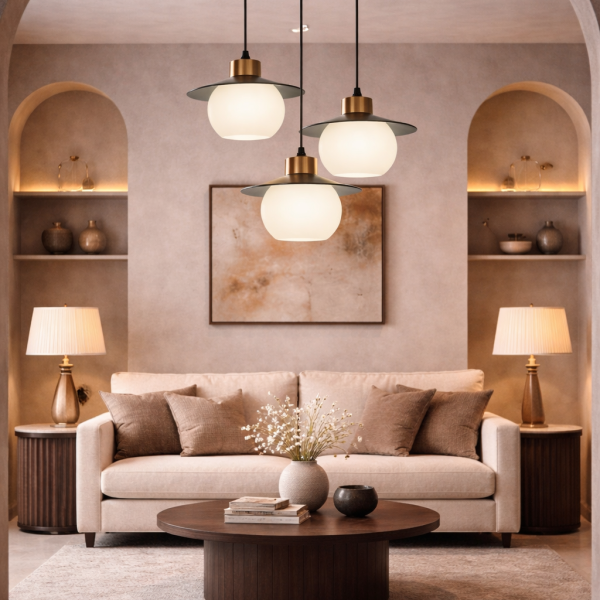 Modern Glass Globe Triple Pendant Light – Minimal Luxury Hanging Lamp