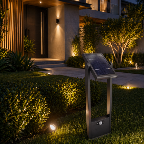 Solar Powered Garden Bollard Light with Motion Sensor Technology