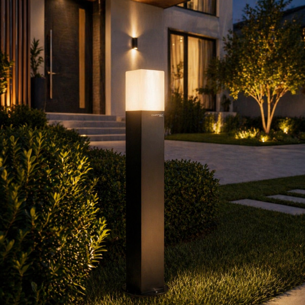 Modern Bollard Pathway Light with Soft Diffused Top Glow