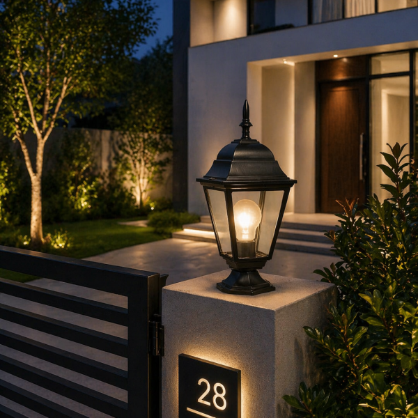 Minimal Classic Outdoor Lantern with Warm Glow