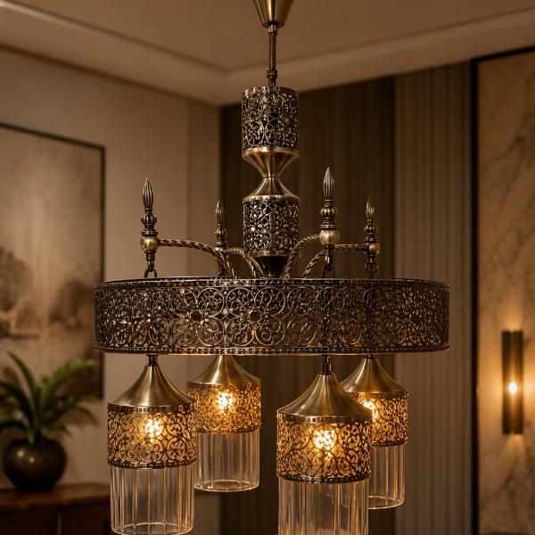 Luxury Designer Chandelier – Multi Light Cutwork Edition