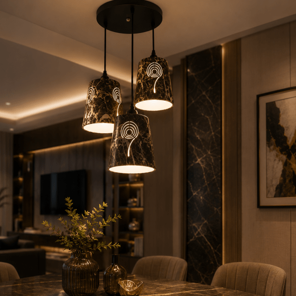 Triple Pendant Ceiling Light – Modern Designer Hanging Set
