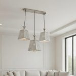 Modern White Ribbed Triple Pendant Light – Minimal Designer Hanging Lamp
