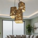 Wood Texture Triple Pendant Light – Modern Natural Finish Hanging Lamp