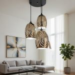 Abstract Pattern Glass Triple Pendant Light – Contemporary Designer Lamp