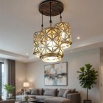 Geometric Drum Triple Pendant Light – Modern Designer Ceiling Hanging Lamp