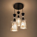 Designer Triple Pendant Light with Artistic Glass Shades – Modern Ceiling Fixture