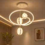Dual Ring Crystal Orb Chandelier – Modern LED Statement Light