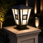 Classic Black Square Outdoor Pillar Gate Light