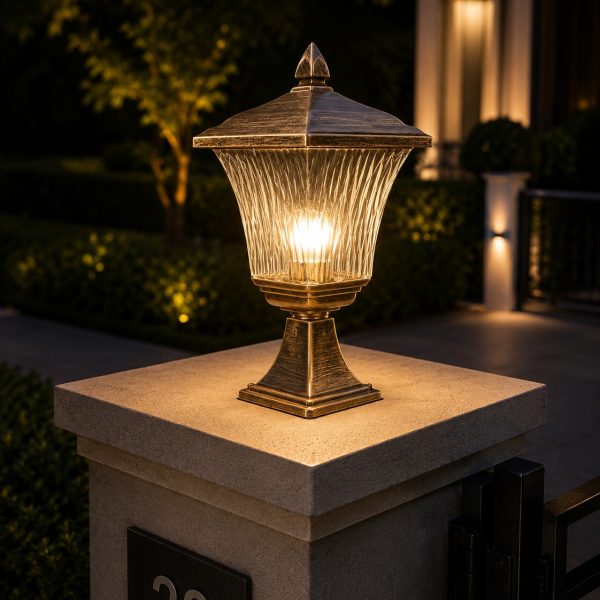 Antique Bronze Outdoor Pillar Gate Light
