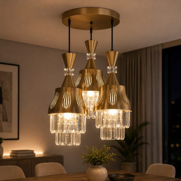 Luxury Triple Crystal Pendant Chandelier